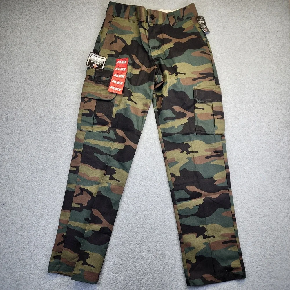 NEW Dickies Mens 30x32 Camo Cargo Work Pants FLEX Regular Fit Straight Leg - Picture 2 of 14